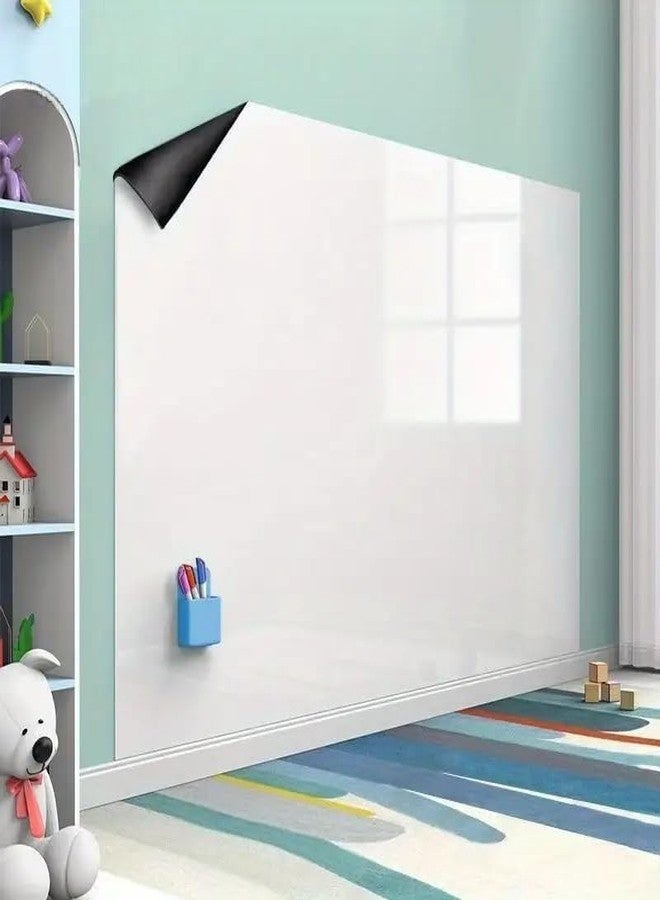 صن بيرد ملصق سبورة بيضاء قابلة للمسح الجاف من صن بيرد، ملصق حائط ذاتي اللصق، سبورة بيضاء قابلة للتقشير واللصق، ورق سبورة طباشيرية، ورق حائط للمكاتب والمنازل وديكور الأطفال (24 × 150 بوصة) - Image 2